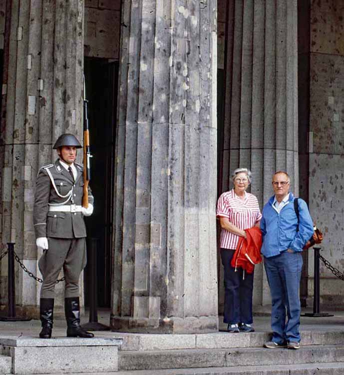 standing with guard